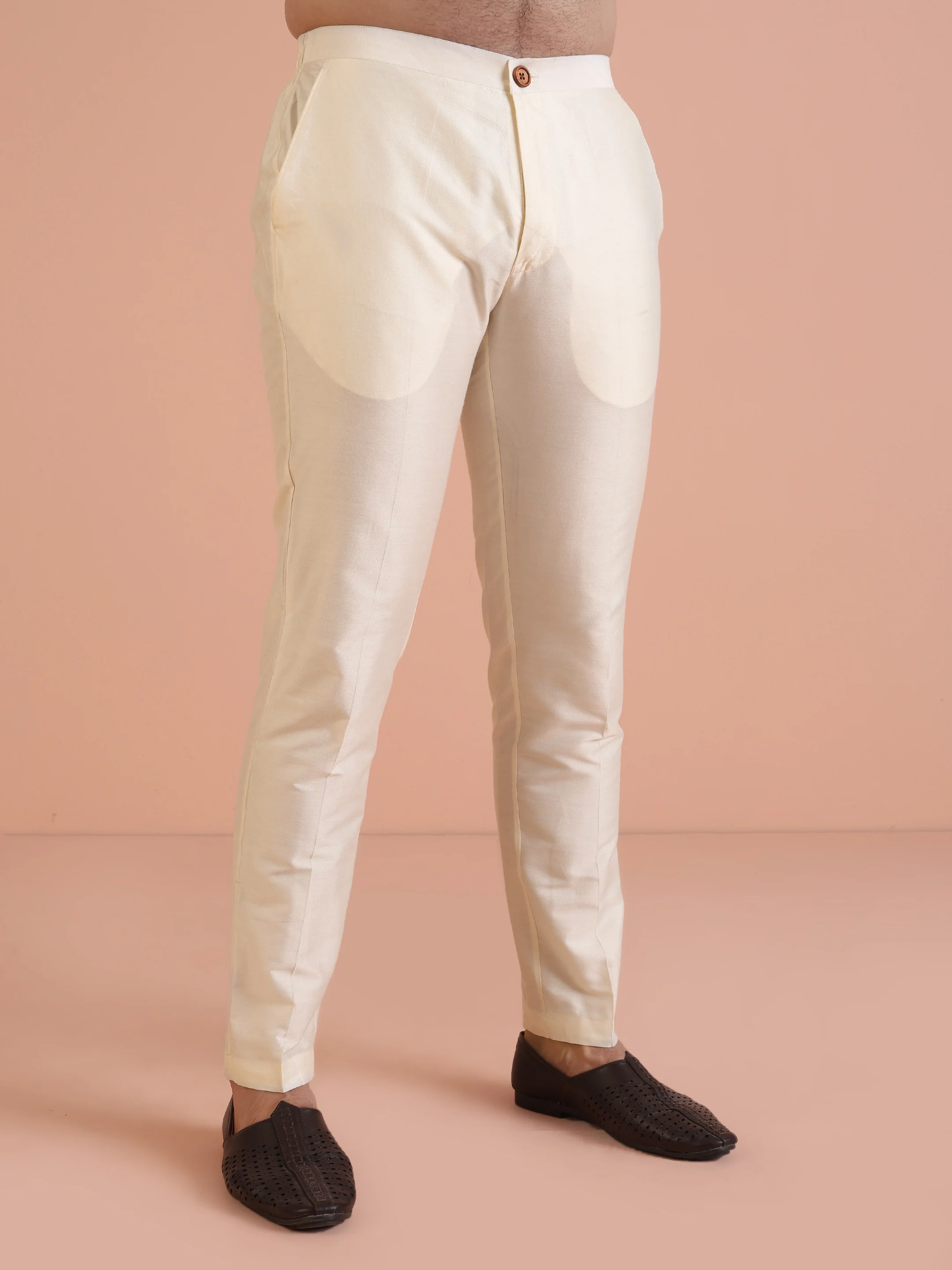 Men's Cream Indowestern Set With Trouser - Image 5